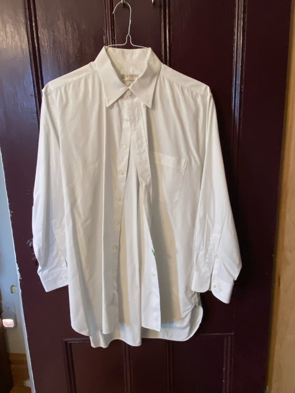 Men's White Long-Sleeve Dress Shirt - Classic Button Front